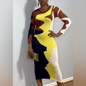 Abstract Knit Dress
